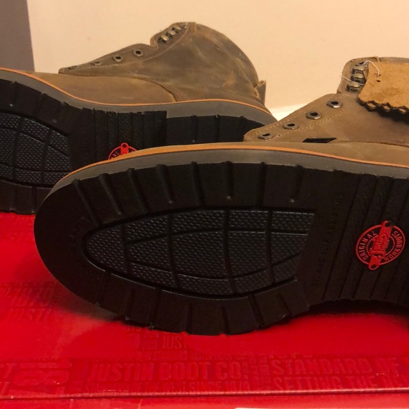 Justin work boots. “Blueprint tan gaucho 8”